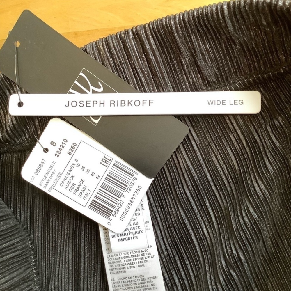 JOSEPH RIBKOFF Metallic Black Silver Pantsuit Two Piece Matching Set 8 NWT - Picture 16 of 16